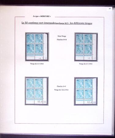 1938-44 TYPE MERCURE : Importante collection d'exposition