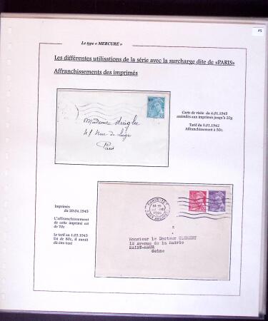 1938-44 TYPE MERCURE : Importante collection d'exposition