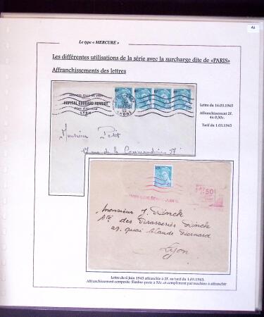 1938-44 TYPE MERCURE : Importante collection d'exposition