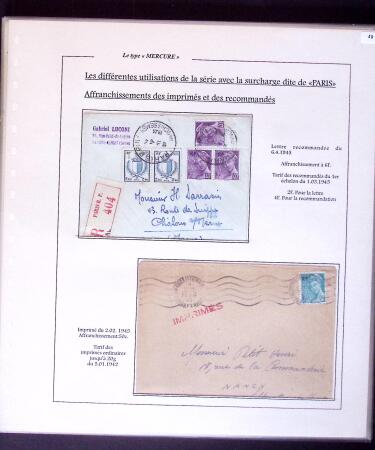 1938-44 TYPE MERCURE : Importante collection d'exposition
