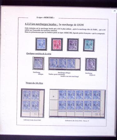 1938-44 TYPE MERCURE : Importante collection d'exposition