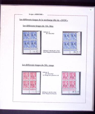 1938-44 TYPE MERCURE : Importante collection d'exposition