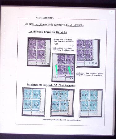 1938-44 TYPE MERCURE : Importante collection d'exposition