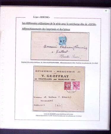 1938-44 TYPE MERCURE : Importante collection d'exposition
