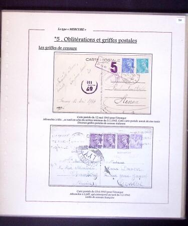 1938-44 TYPE MERCURE : Importante collection d'exposition