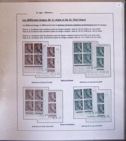 1938-44 TYPE MERCURE : Importante collection d'exposition