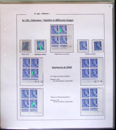 1938-44 TYPE MERCURE : Importante collection d'exposition