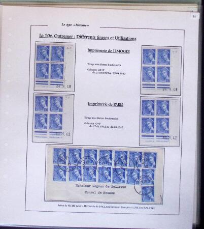 1938-44 TYPE MERCURE : Importante collection d'exposition