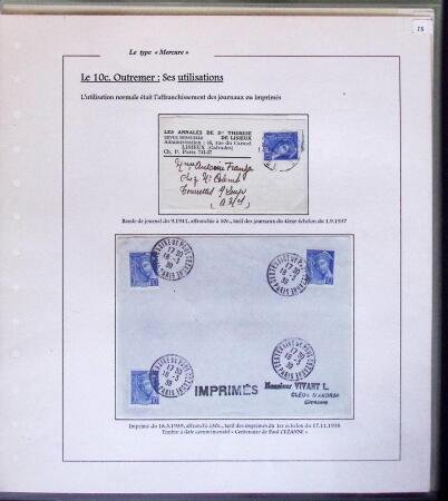 1938-44 TYPE MERCURE : Importante collection d'exposition