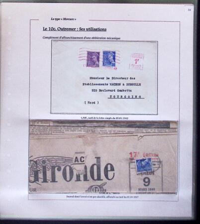 1938-44 TYPE MERCURE : Importante collection d'exposition