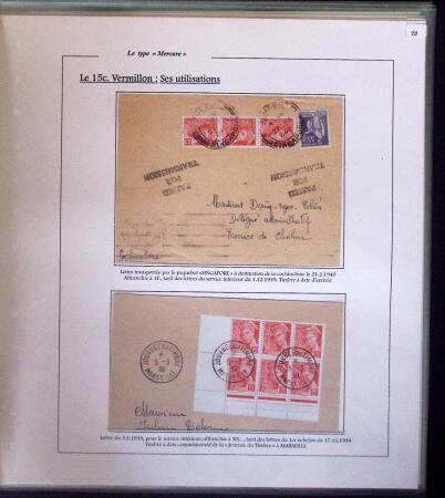 1938-44 TYPE MERCURE : Importante collection d'exposition