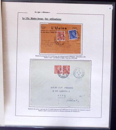 1938-44 TYPE MERCURE : Importante collection d'exposition