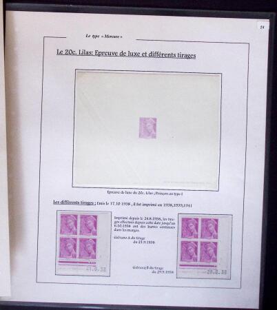 1938-44 TYPE MERCURE : Importante collection d'exposition