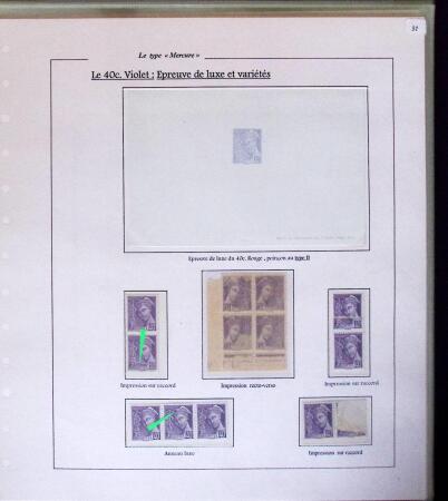 1938-44 TYPE MERCURE : Importante collection d'exposition