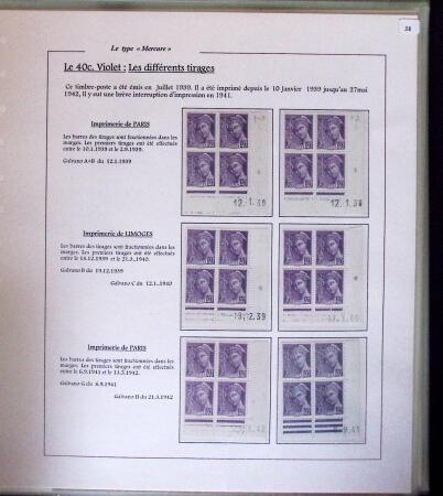 1938-44 TYPE MERCURE : Importante collection d'exposition