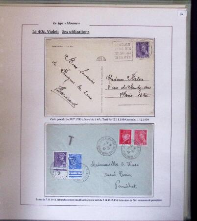 1938-44 TYPE MERCURE : Importante collection d'exposition