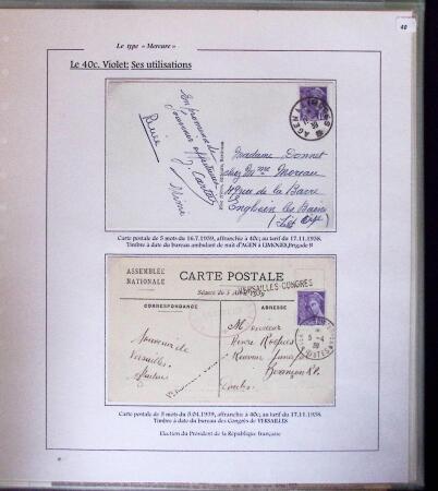 1938-44 TYPE MERCURE : Importante collection d'exposition