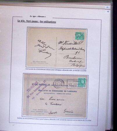 1938-44 TYPE MERCURE : Importante collection d'exposition