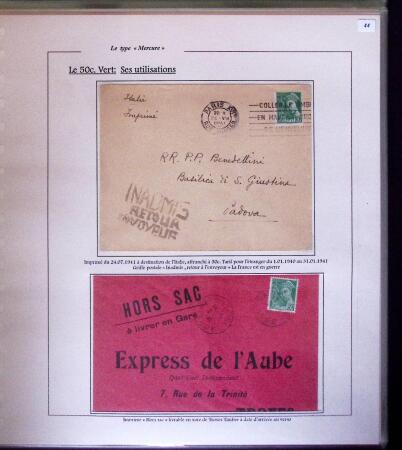 1938-44 TYPE MERCURE : Importante collection d'exposition
