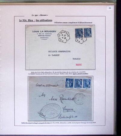 1938-44 TYPE MERCURE : Importante collection d'exposition