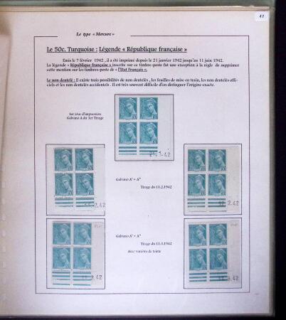 1938-44 TYPE MERCURE : Importante collection d'exposition