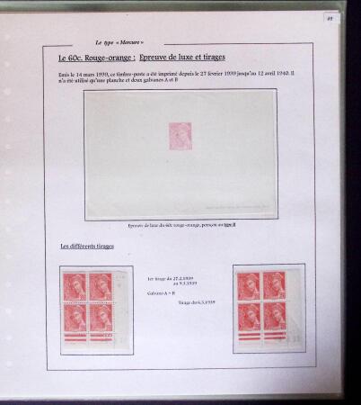 1938-44 TYPE MERCURE : Importante collection d'exposition