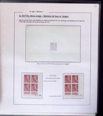 1938-44 TYPE MERCURE : Importante collection d'exposition