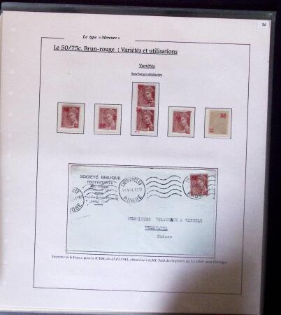 1938-44 TYPE MERCURE : Importante collection d'exposition