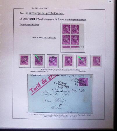 1938-44 TYPE MERCURE : Importante collection d'exposition