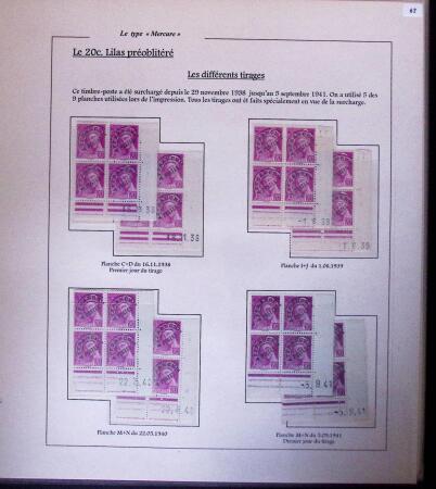 1938-44 TYPE MERCURE : Importante collection d'exposition