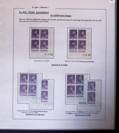 1938-44 TYPE MERCURE : Importante collection d'exposition