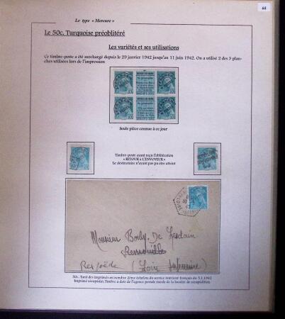 1938-44 TYPE MERCURE : Importante collection d'exposition