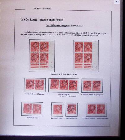 1938-44 TYPE MERCURE : Importante collection d'exposition