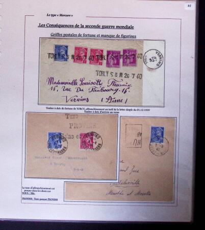 1938-44 TYPE MERCURE : Importante collection d'exposition