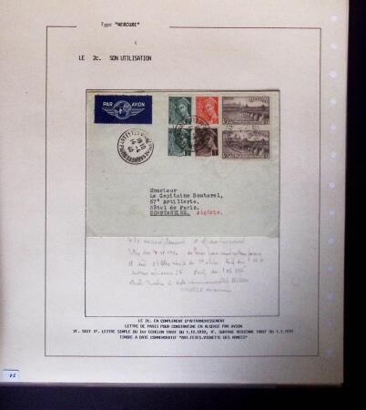 1938-44 TYPE MERCURE : Importante collection d'exposition