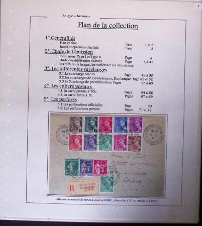 1938-44 TYPE MERCURE : Importante collection d'exposition