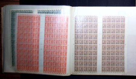 1907-39 Collection de 89 feuilles entières dont