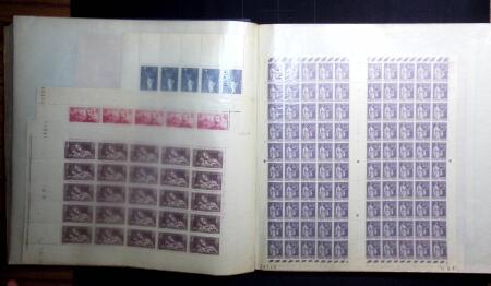 1907-39 Collection de 89 feuilles entières dont