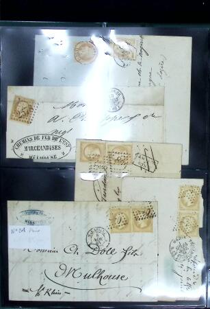 1849-1900 Ensemble de +200 lettres avec timbres, plus