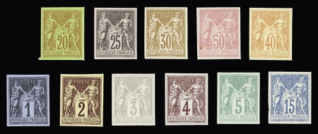 Tirage spécial de 1896 : Série complète de 11 valeurs