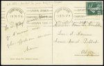 CPA "Bob-Sleigh" avec 10c Semeuse obl. mécanique SPORT