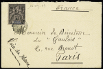 N° 63 (pd) obl. bouchon sur enveloppe pour Paris,