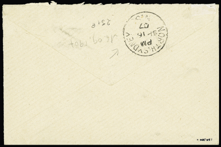 N° 63 (pd) obl. bouchon sur enveloppe pour Paris,