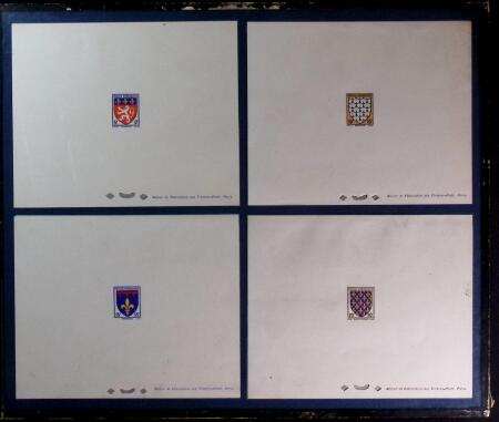 Lot de 37 épreuves de luxe sur les blasons de France,