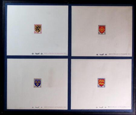 Lot de 37 épreuves de luxe sur les blasons de France,