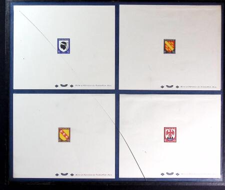 Lot de 37 épreuves de luxe sur les blasons de France,