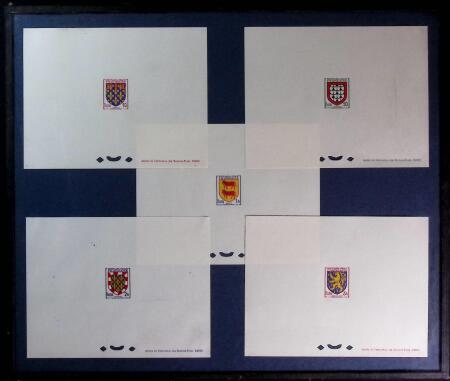 Lot de 37 épreuves de luxe sur les blasons de France,