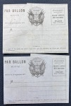 1870-1871 Lot de 5 ballons montés dont une pour la