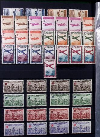 1885-1974 Collection de Réunion en 2 classeurs, menée