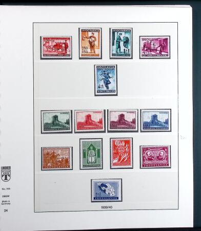 1918-1943 Mostly mint collection of Yugoslavia in Lindner